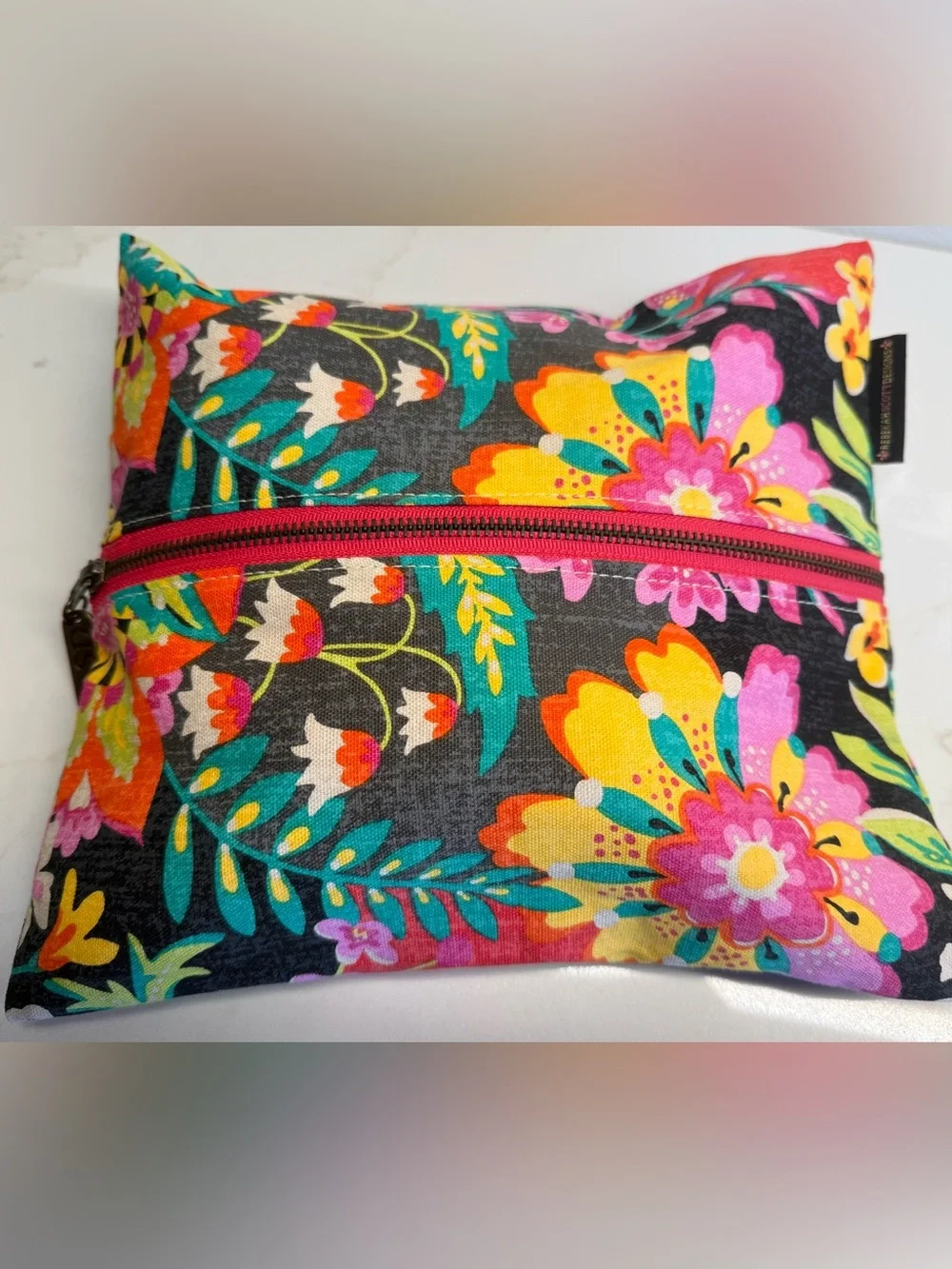 Rebecca Scott Designs Flat Cosmetic Bag Retired Floral Travel Organizer